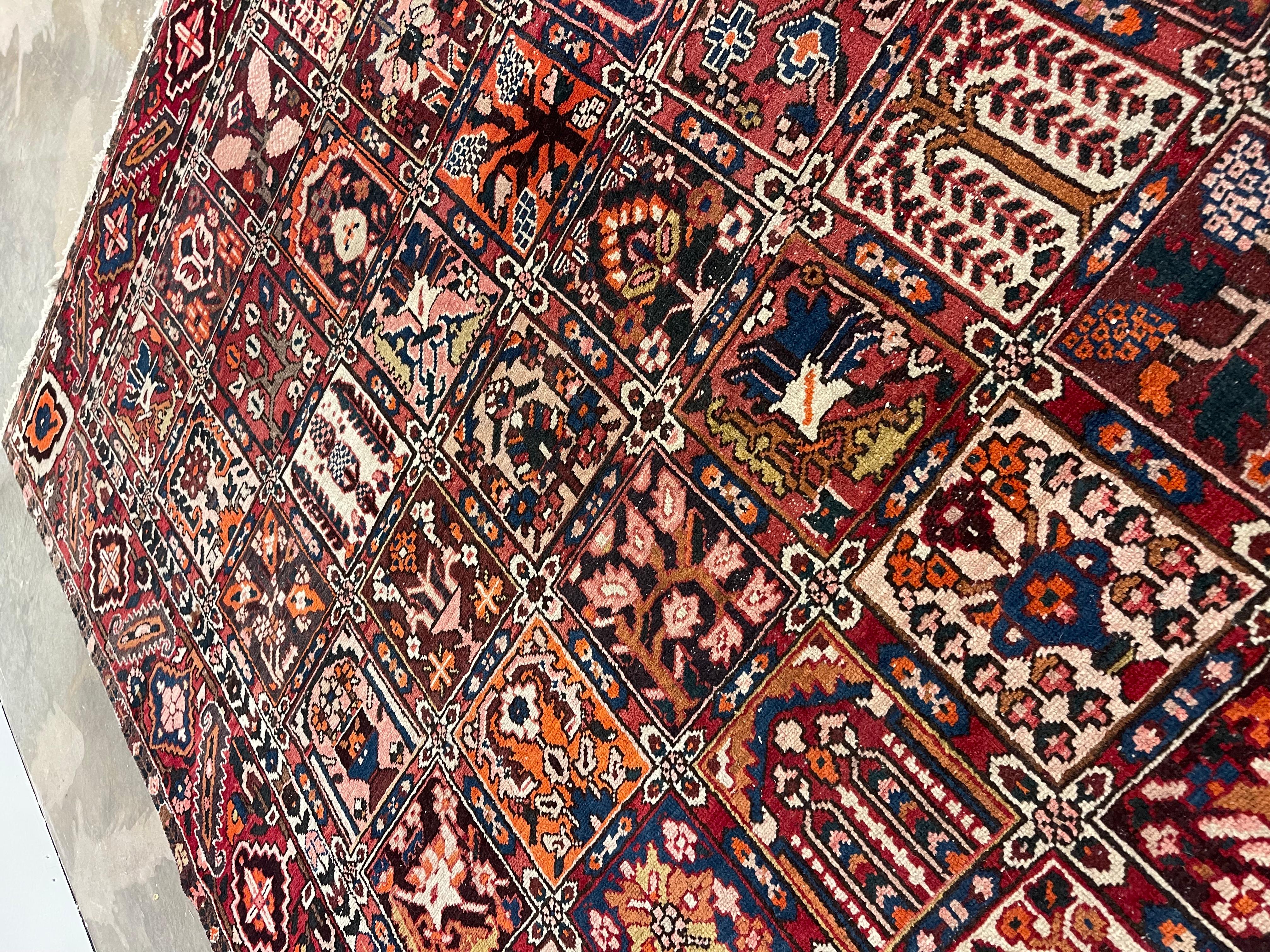 Handwoven Persian Bakhtiari Garden Panel Rug For Sale 2