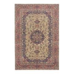 Handwoven Persian Esfahan Style Area Rug 6'1" x 9'3", Traditional Floral Design