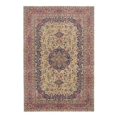 Handwoven Persian Esfahan Style Area Rug 6'1" x 9'3", Traditional Floral Design