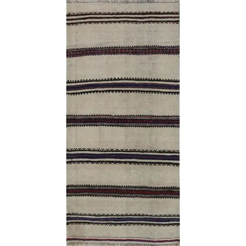 Handwoven Persian Kilim Runner Rug, Scandinavian Style Flatweave Rug, 2'4"x5'1"