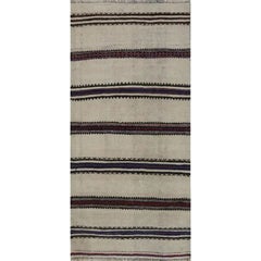 Handwoven Persian Kilim Runner Rug, Scandinavian Style Flatweave Rug, 2'4"x5'1"