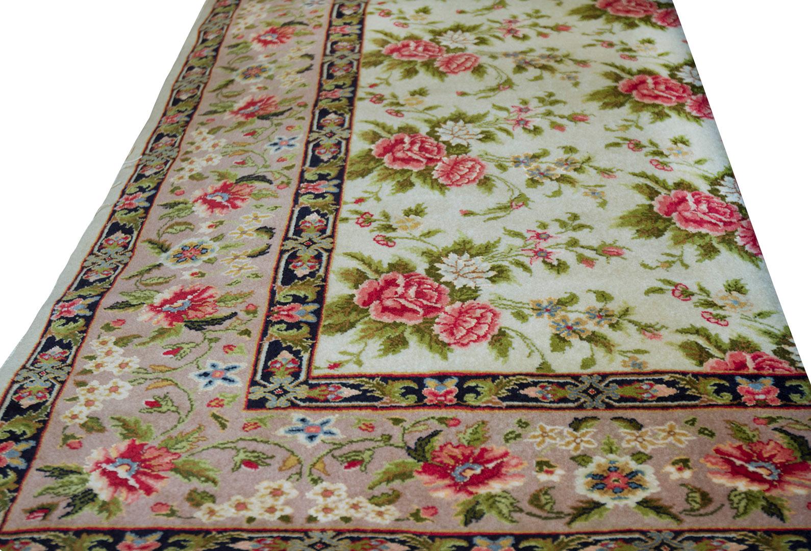 Handwoven by master weavers in Northeast Iran this masterpiece features an amazing coloration and a beautiful design. 100% natural Persian wool. Brand new.