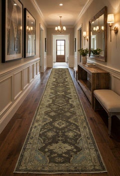 Handwoven Persian Runner Rug in Earth Tones