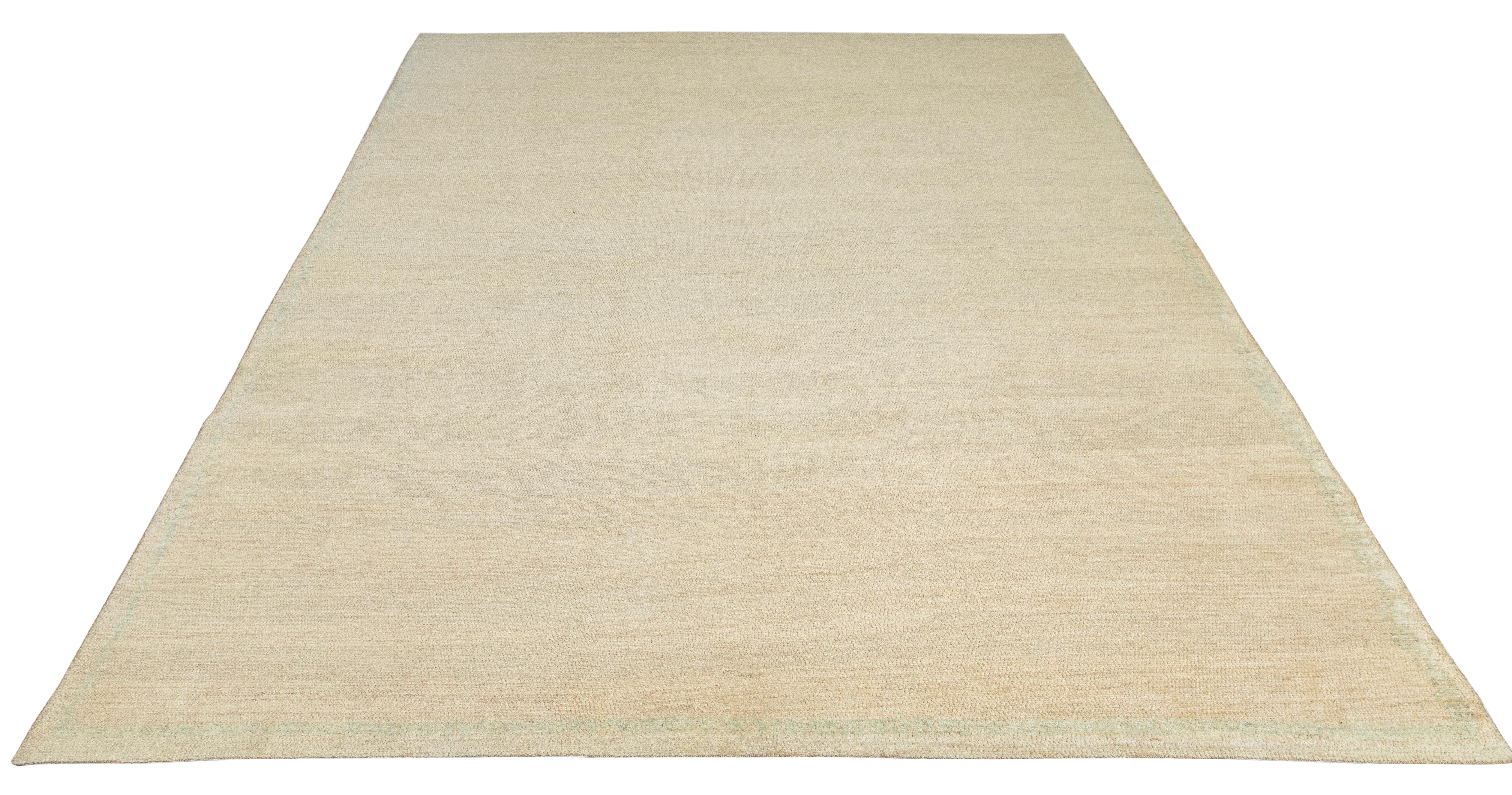 Contemporary Handwoven Persian Shiraz Rug  Minimalist Natural Wool in Neutral Tones For Sale