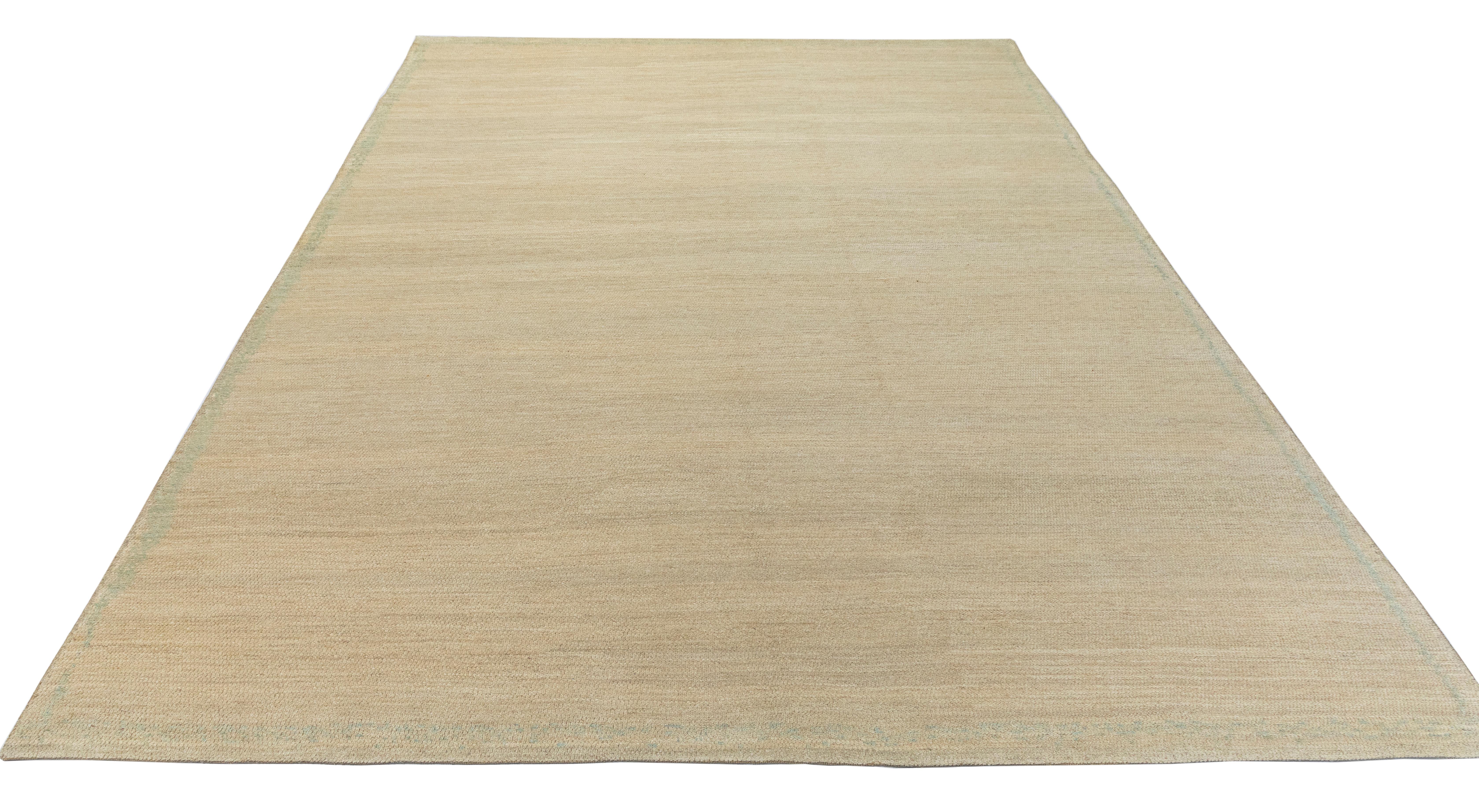 Handwoven Persian Shiraz Rug  Minimalist Natural Wool in Neutral Tones For Sale 1