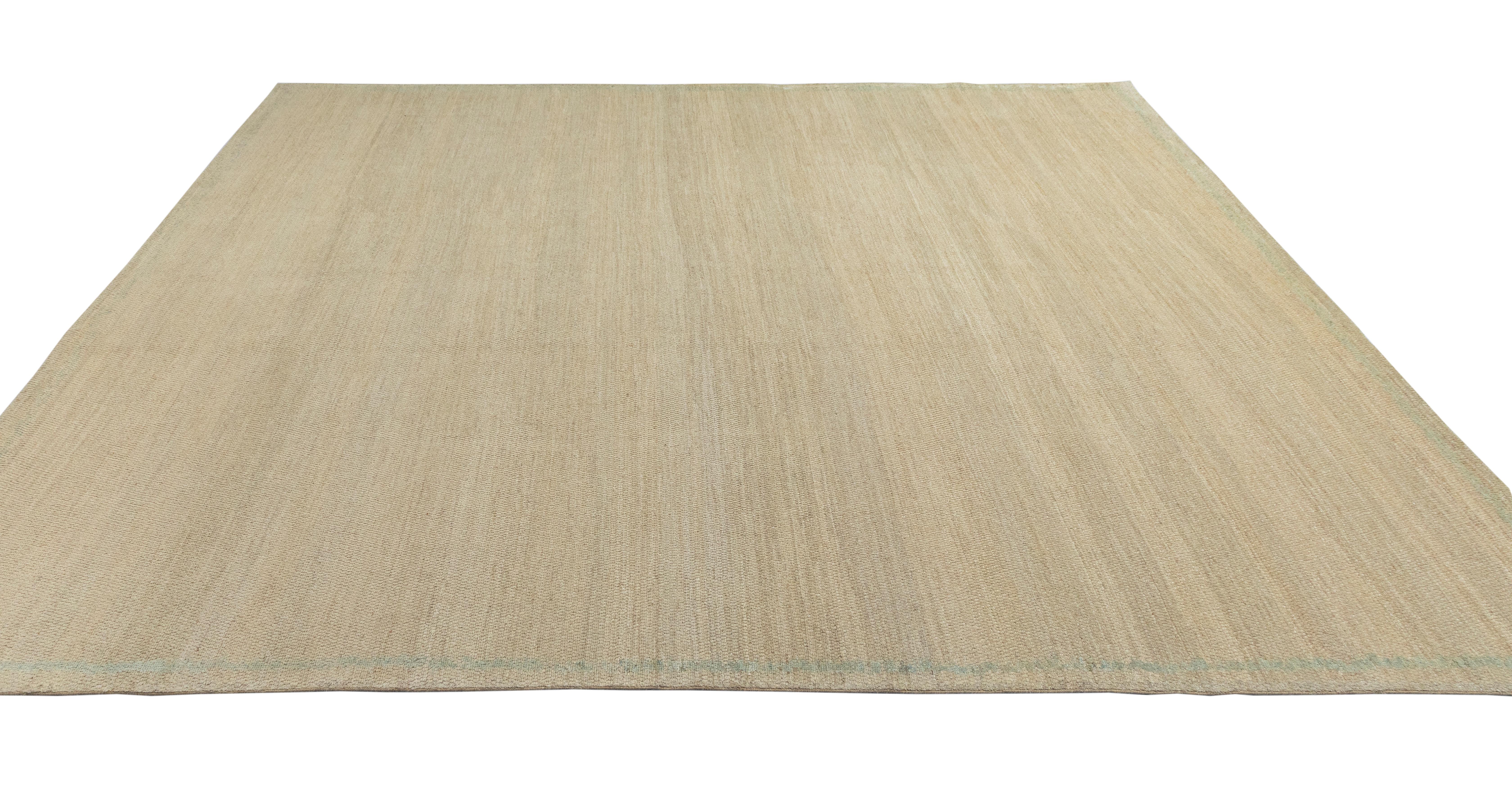 Handwoven Persian Shiraz Rug  Minimalist Natural Wool in Neutral Tones For Sale 2