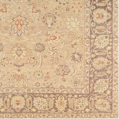 Contemporary Wool Hand-woven Yellow Floral Tabriz-Inspired Rug
