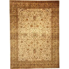 Handwoven Persian Tabriz Style Wool Area Rug, Traditional Floral rug, 9'x12'4"