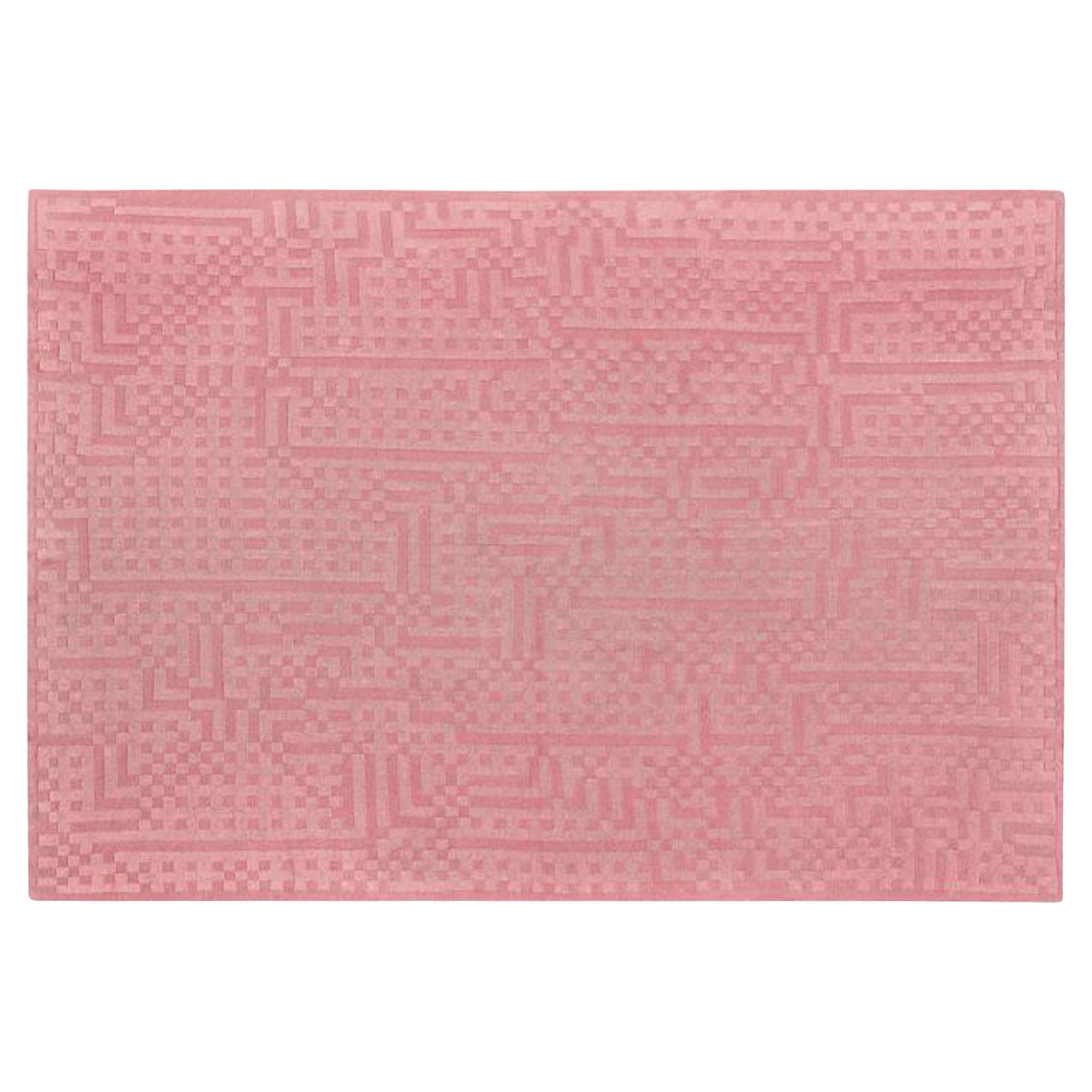 Handwoven Pink Wool and Cotton Throw By Cristian Zuzunaga, Portugal 2022