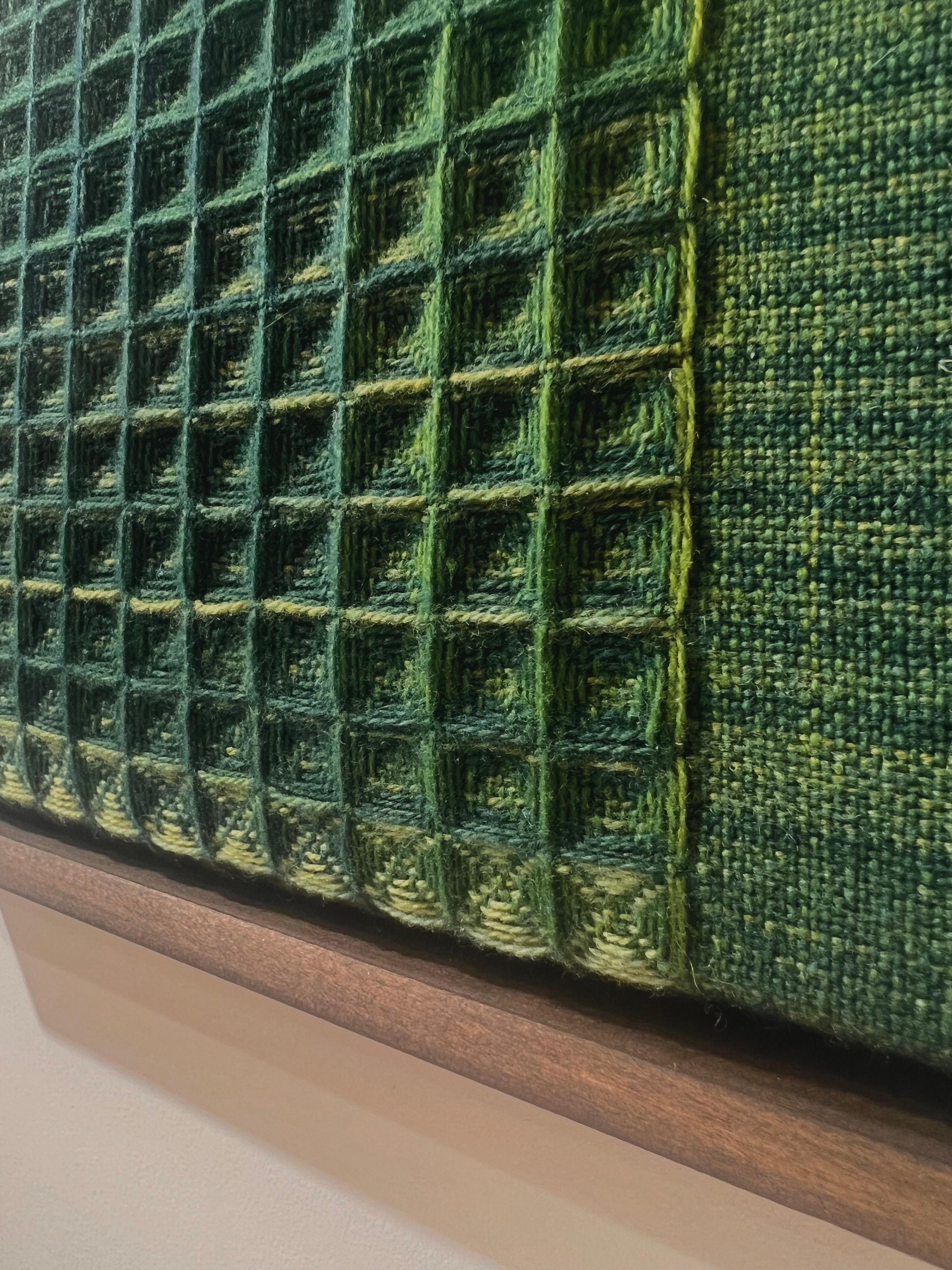 Handwoven, Plant-dyed Framed Fine Tapestry Artwork - Greens Colour Study In New Condition For Sale In Chelmsford, GB