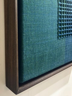 Opera d'arte tessuta a mano, tinta in pianta e incorniciata - Studio dei colori dell'alzavola