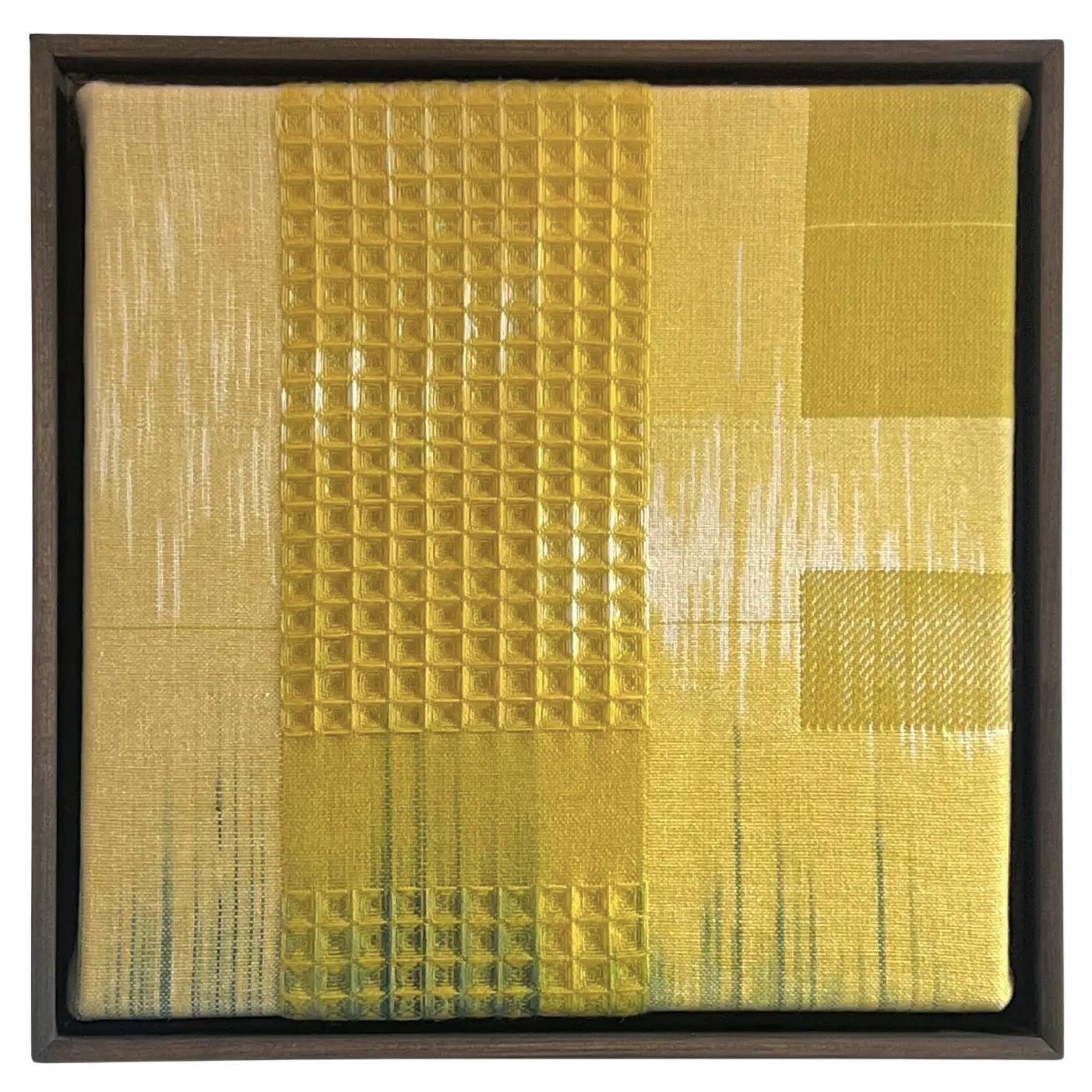 Handwoven, Plant-dyed Framed Fine Tapestry Artwork - Yellows Colour Study
