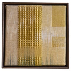 Handwoven, Plant-dyed Framed Fine Tapestry Artwork - Yellows Colour Study