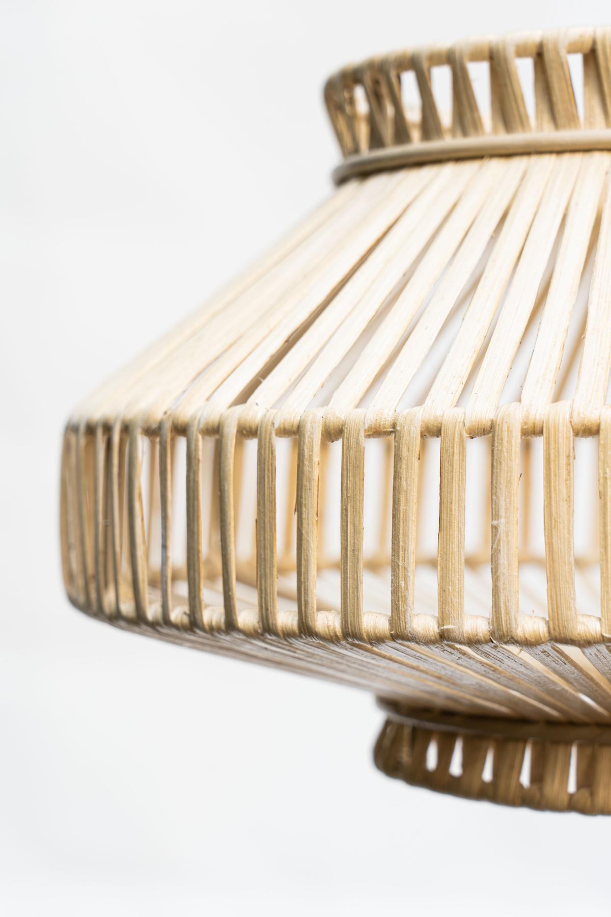 Organic Modern Handwoven Rattan Baby George Light Screen, Mexico City, León León Design For Sale