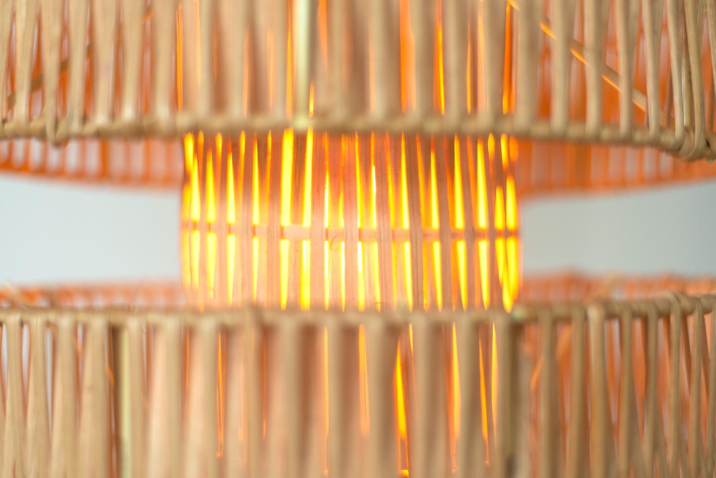 This handwoven rattan Emilio light screen is a unique creation by León León design from Mexico City.
The screen features a solid powder-coated steel structure and a handwoven Rattan fiber weaving.

Handcrafted in small batches, every Lamp comes