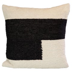 Handwoven Recycled Cotton Black Step Pillow, in Stock