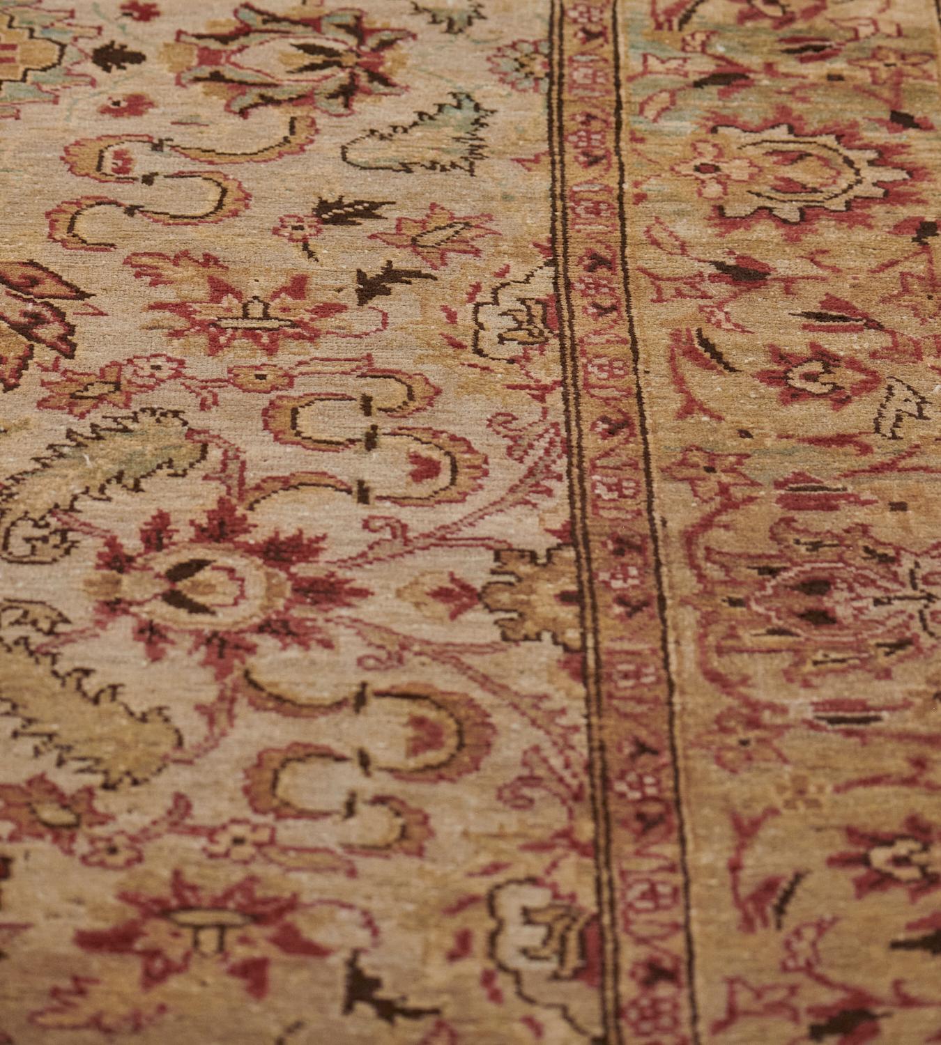 Handwoven Revival Agra Style Wool Rug For Sale 5