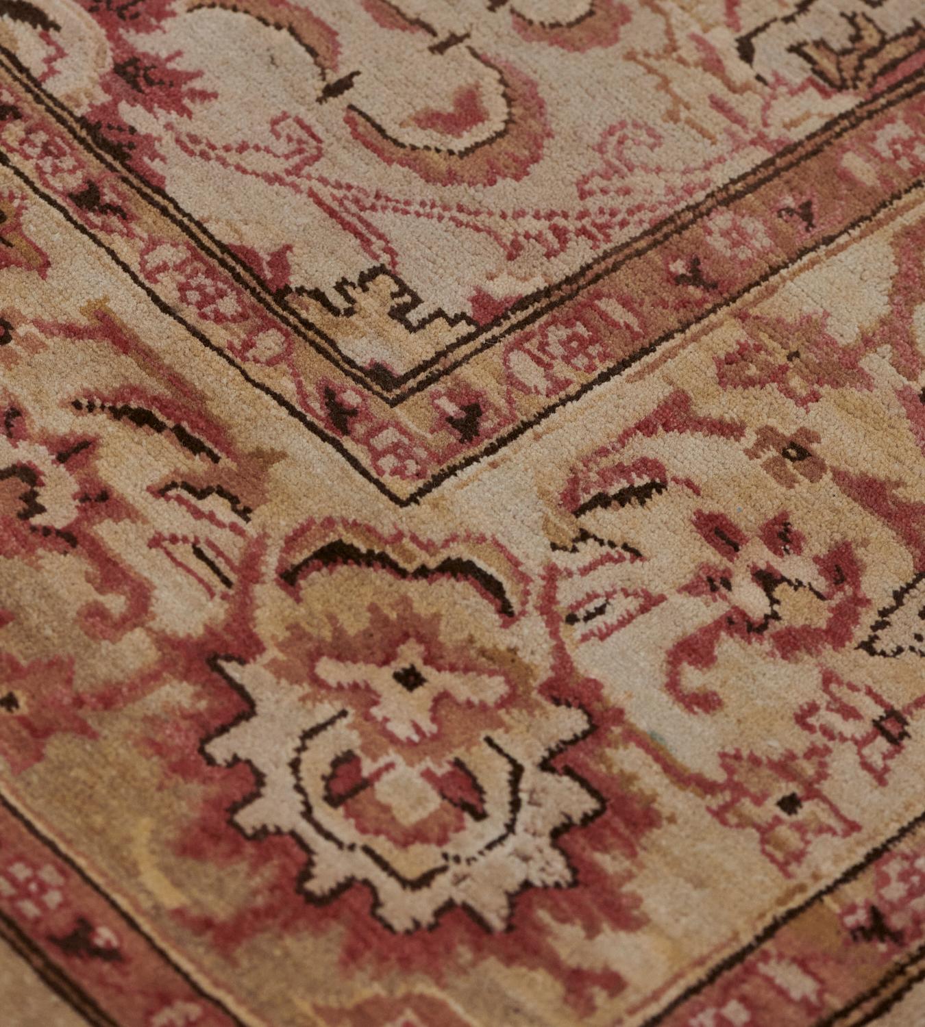 Handwoven Revival Agra Style Wool Rug For Sale 2