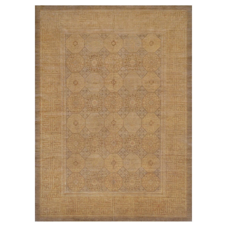 Handwoven Revival Wool Khotan Style Rug For Sale at 1stDibs
