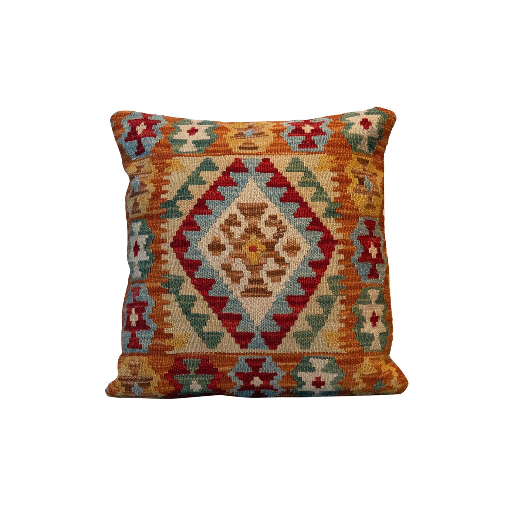 Handmade Kilim Rug Rose Cut Decorative Pillow, Bench Cushion Cover