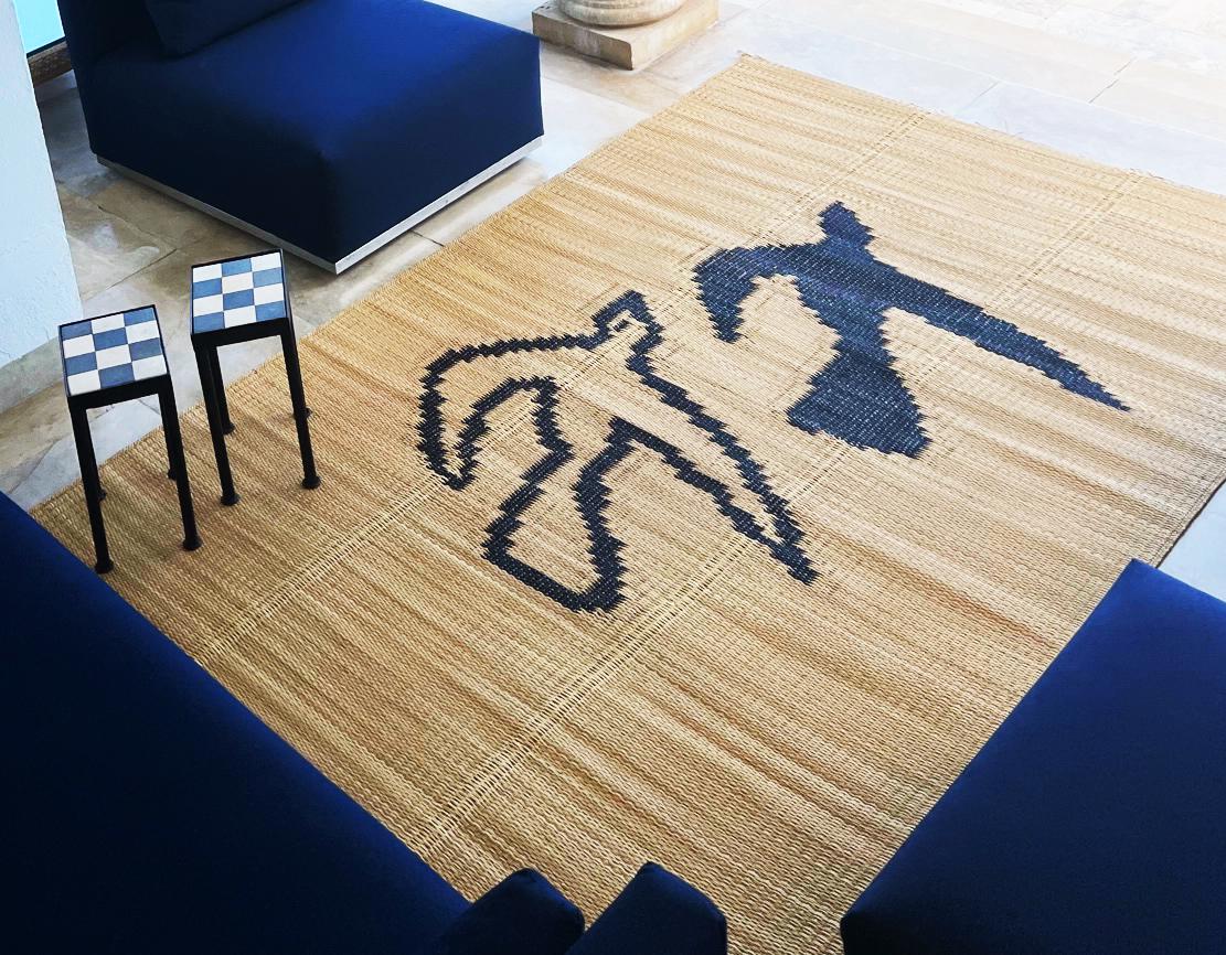 Handwoven Rug in Natural Fiber for Contemporary house with Eco-Friendly Charm. For Sale 2