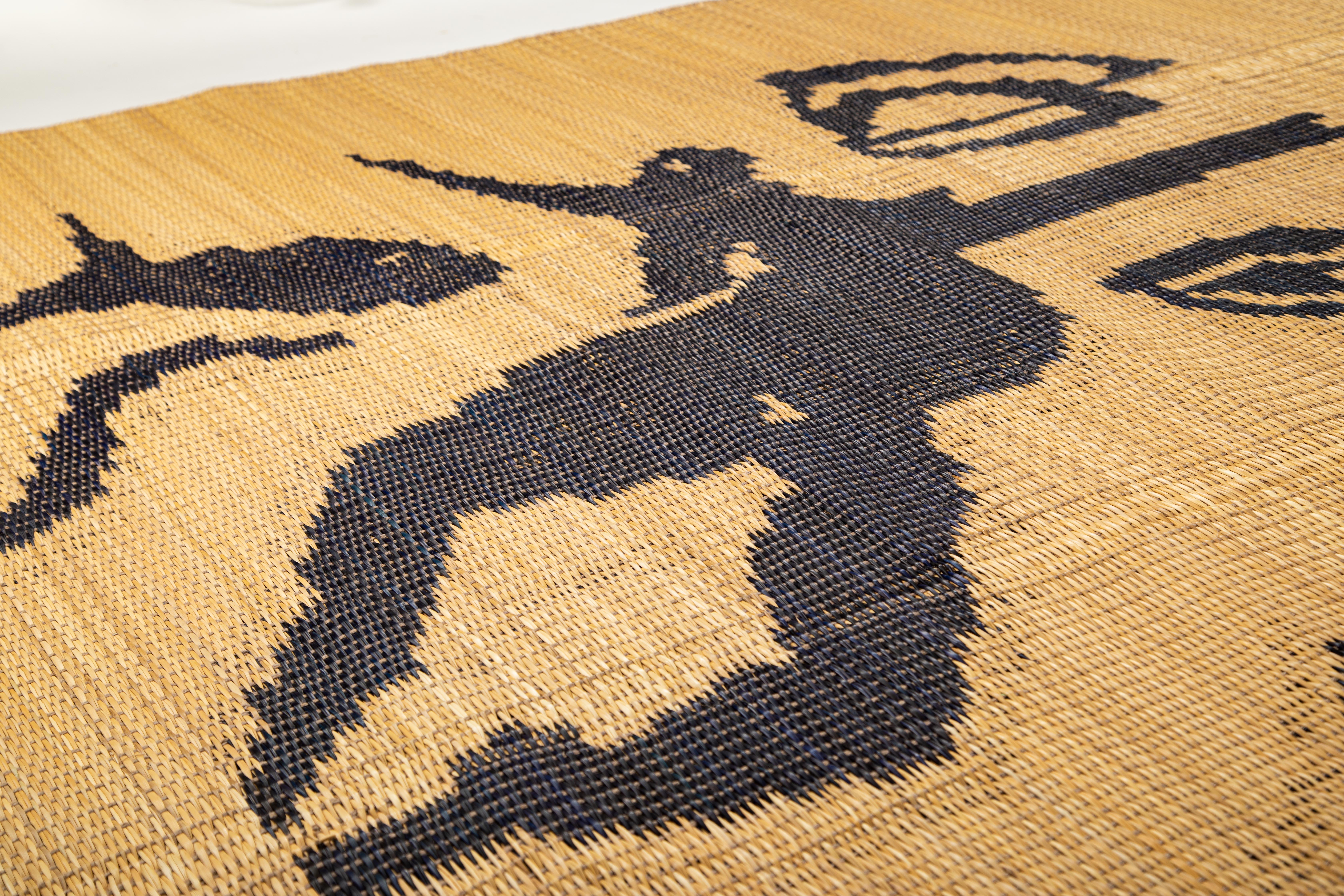 Handwoven Rug in Natural Fiber with a Touch of African Elegance for Your Home For Sale 2