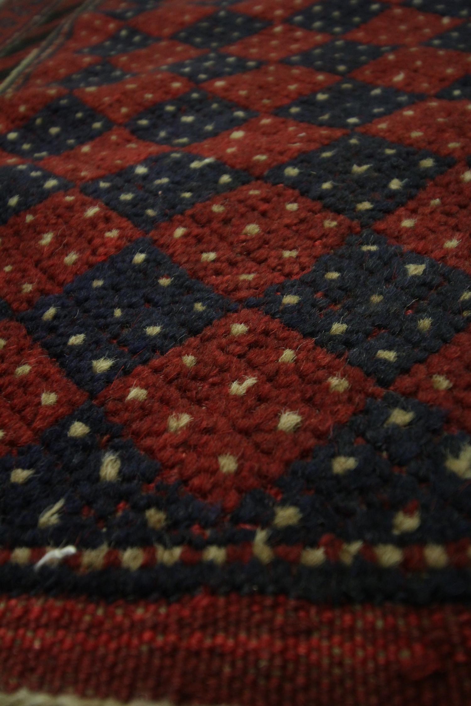 Vegetable Dyed Handwoven Runner Oriental Rug, Rustic Traditional Red Wool Carpet