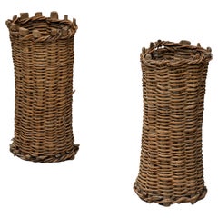 Paniers ruraux tissés à la main, France, 19e siècle