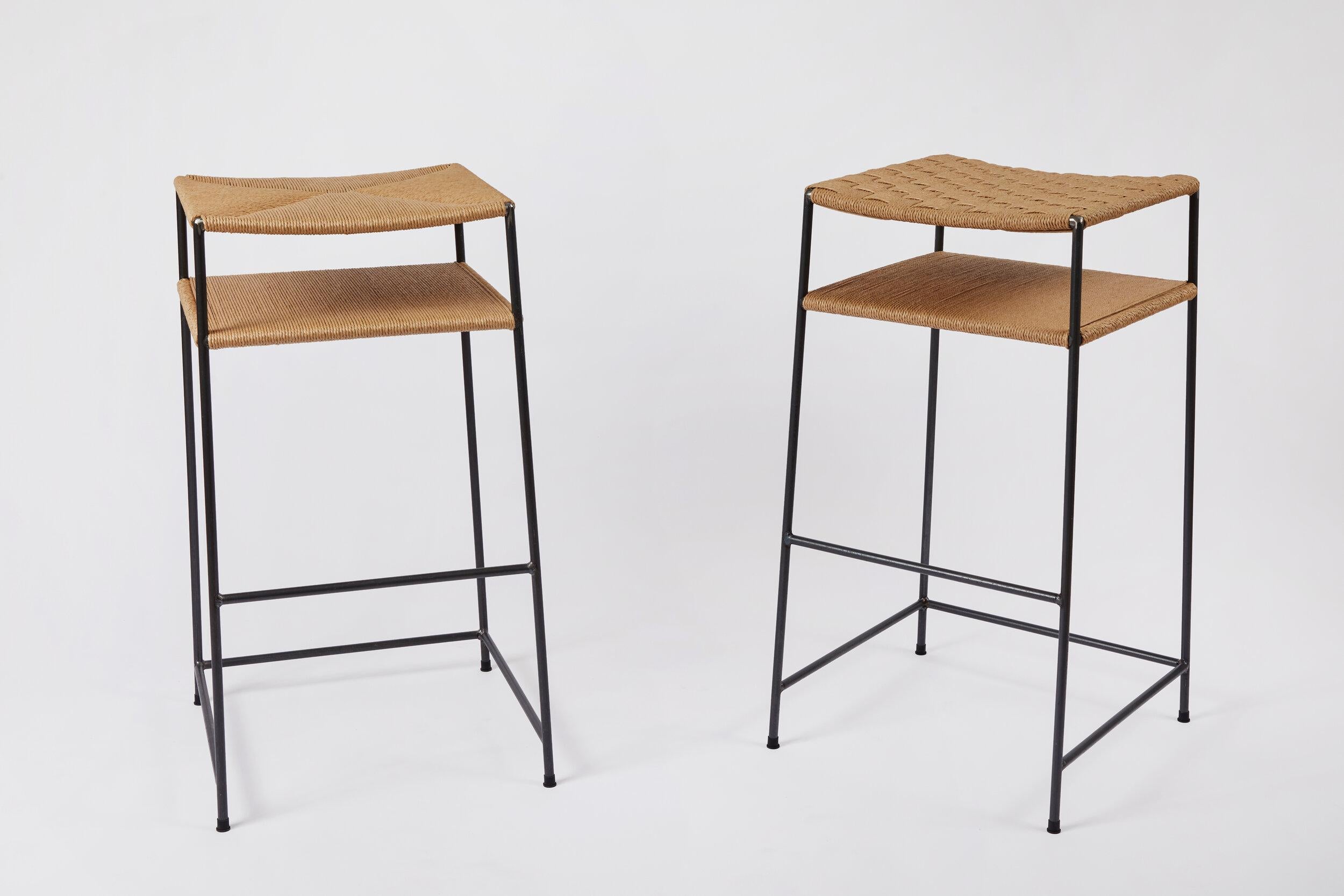 Tissage Tabouret de bar en jonc tissé à la main en vente