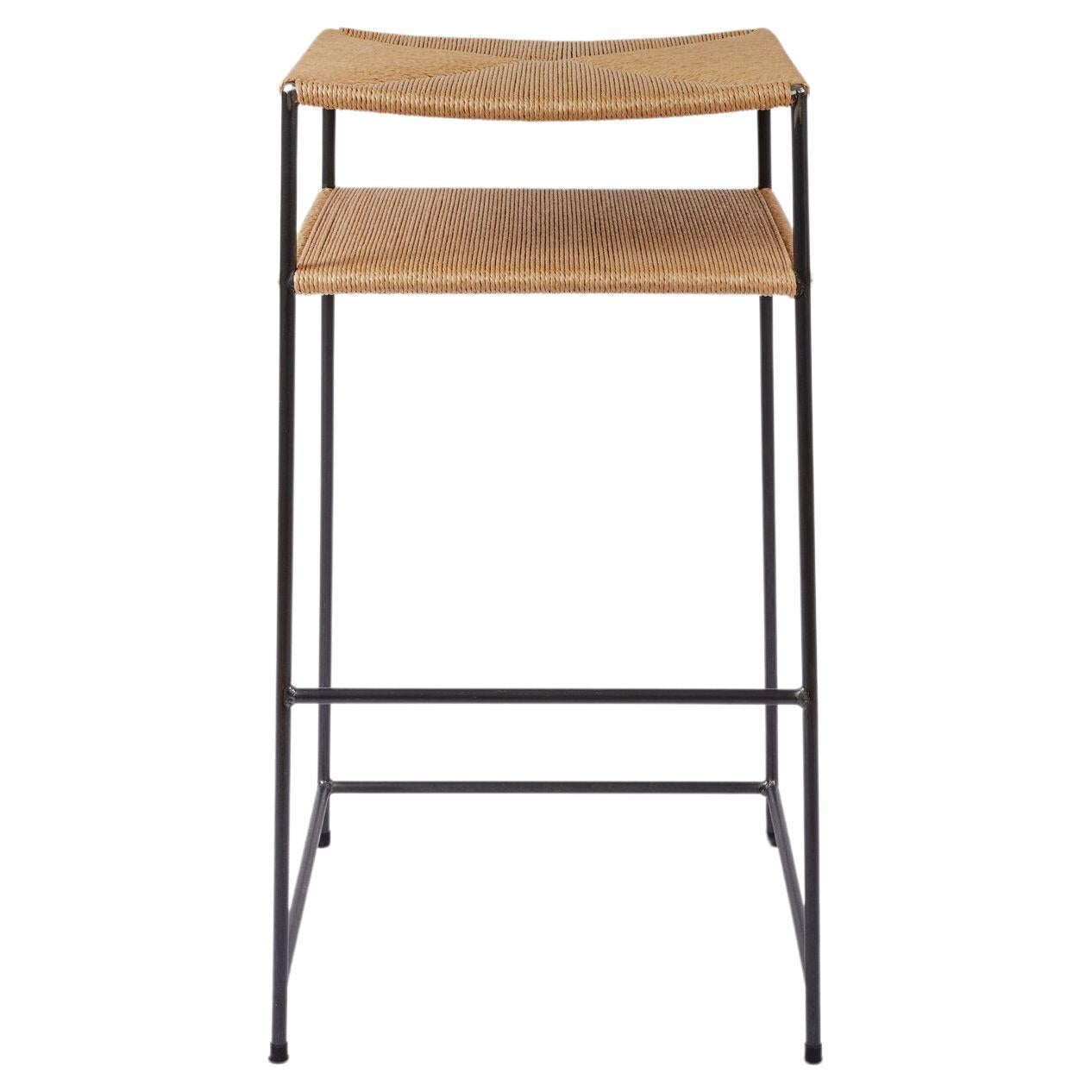 Handwoven Rush Bar Stool