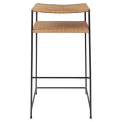Handwoven Rush Bar Stool