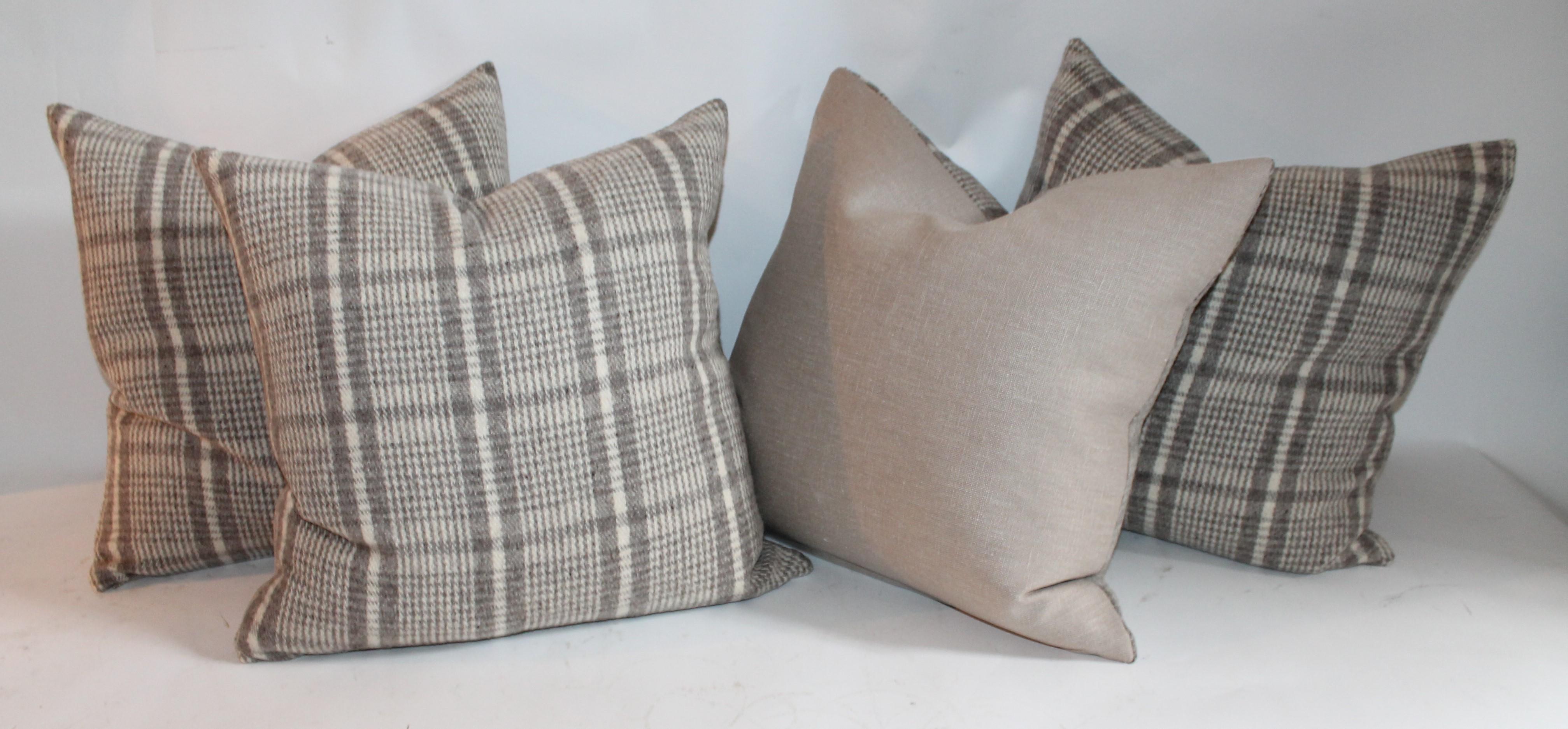 Country Handwoven Saddle Blanket Pillows, Four For Sale