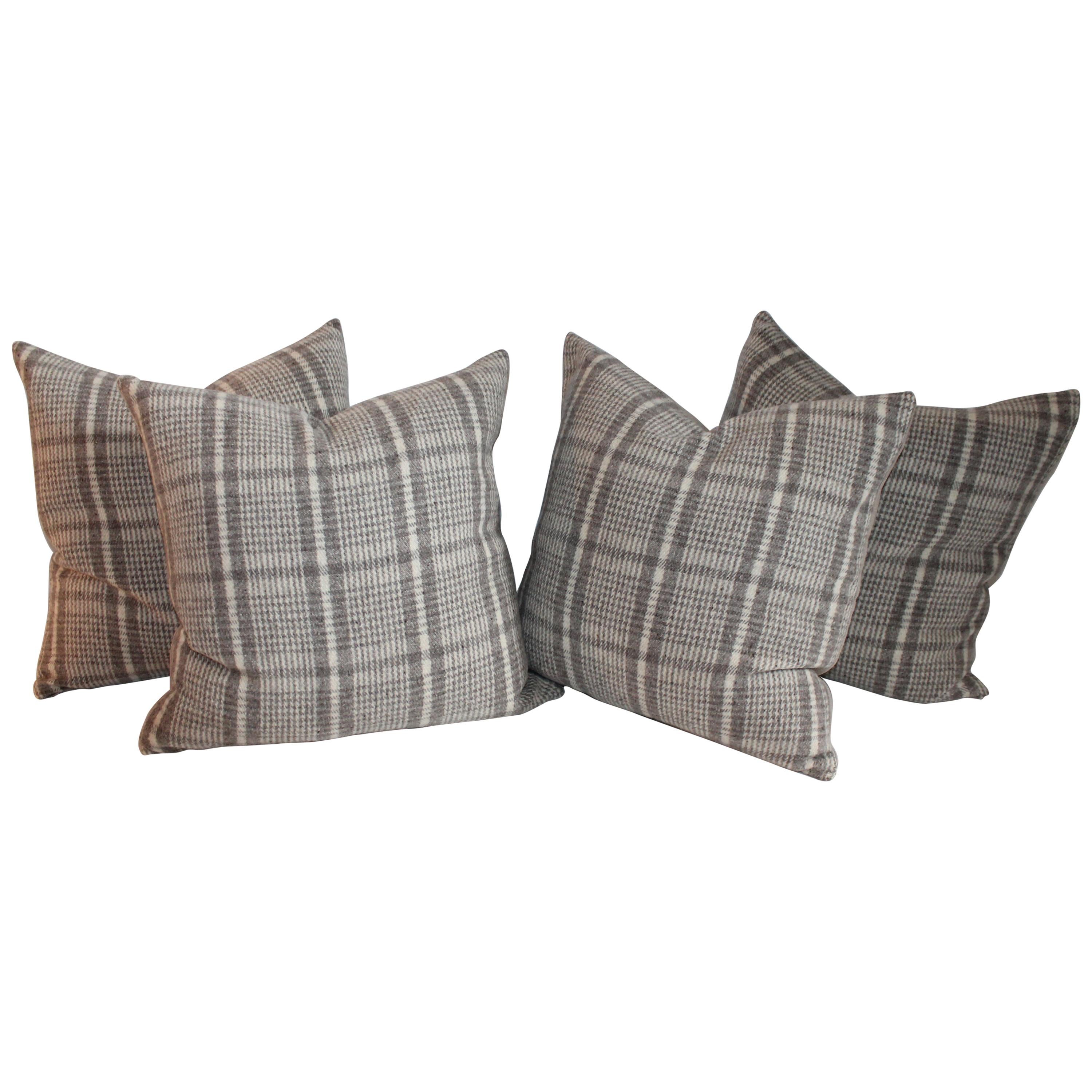 Handwoven Saddle Blanket Pillows, Four For Sale