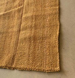 Handwoven Saffron Wool Rug, Organic Modern Textured Style, in Stock