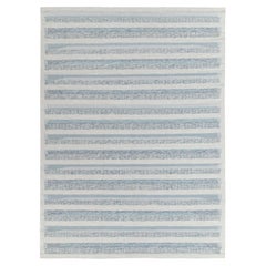 Handgewebter skandinavischer Teppich und Kelim-Teppich in Flachgewebe mit blauen Streifenmuster