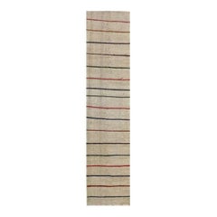 Handwoven Scandinavian Style Kilim Runner Rug, StripedFlatweave Rug, 2'5"x11'1"