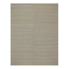 Handwoven Scandinavian Style Wool Kilim Rug, Flat-Weave Area rug, 5'2" x 6'7"