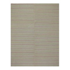 Handwoven Scandinavian Style Wool Kilim Rug, Flat-Weave Area rug, 5'2" x 6'7"