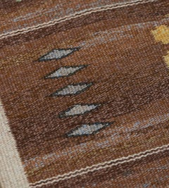 Handwoven Signed Swedish Flatweave Rug
