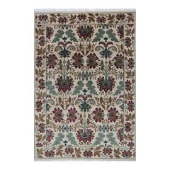 Handwoven Spanish Style Wool Area Rug, Traditional Mediterranean Design 6'x8'8"