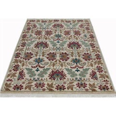 Handwoven Spanish Style Wool Area Rug, Traditional Mediterranean Design 6'x8'8"