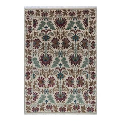 Handwoven Spanish Style Wool Area Rug, Traditional Mediterranean Design 6'x8'8"