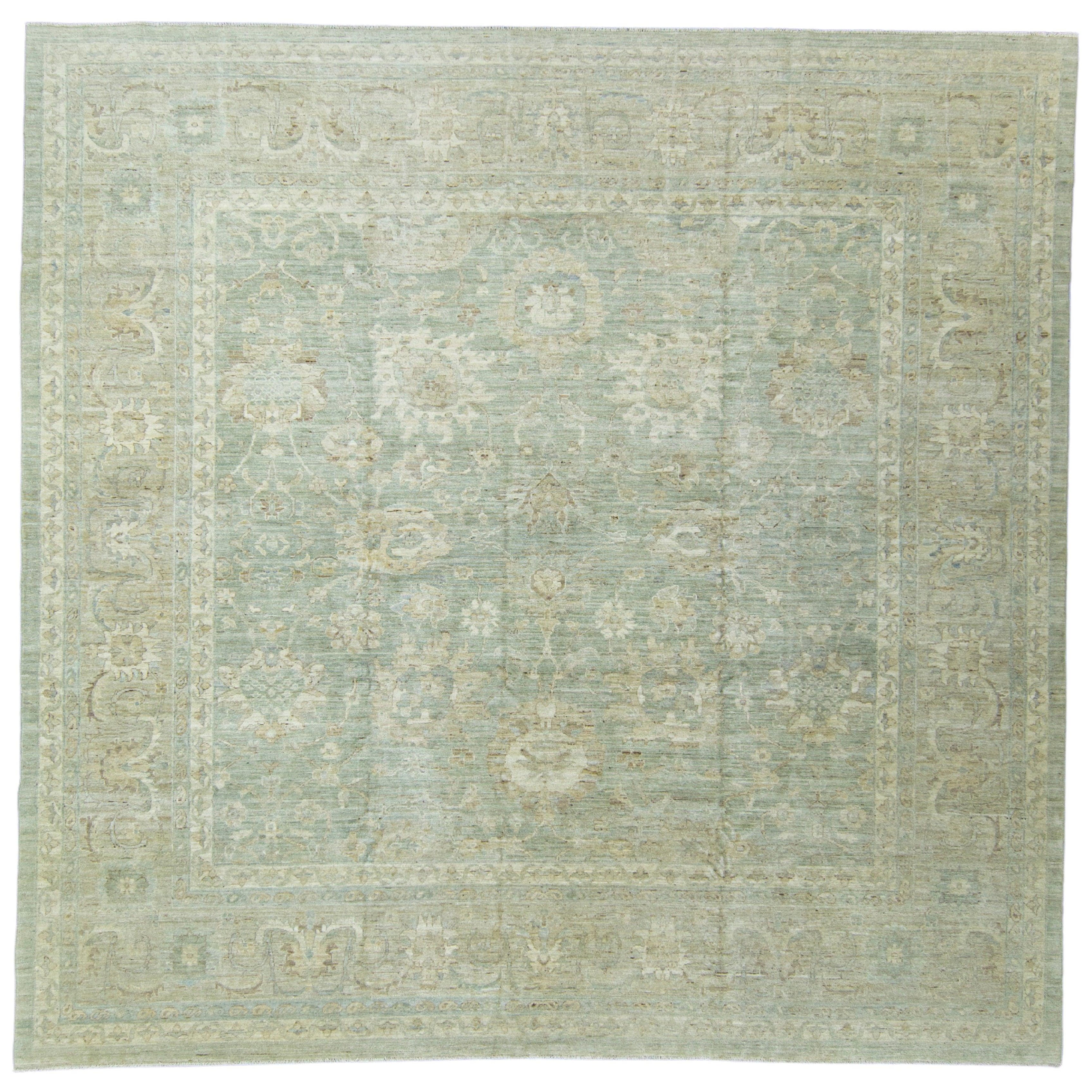 Tappeto Oushak quadrato tessuto a mano 11'11" x 11'8" #17911 in vendita