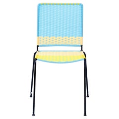 Handwoven Stackable Chair, Reclaimed Steel Frame, African Design