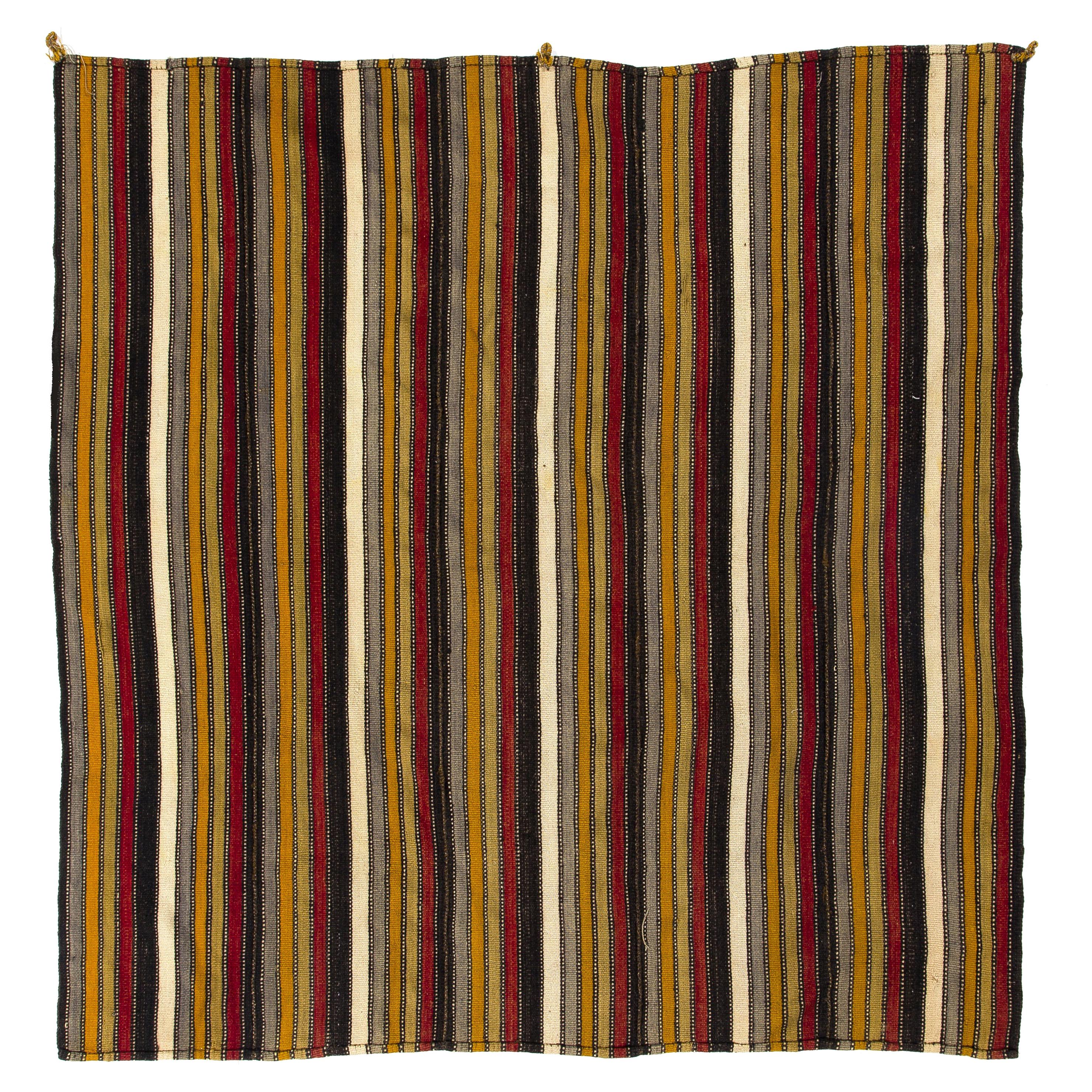 6.3x8.6 Ft Dazzling Handmade Vintage Kilim, FlatWeave Rug, Wool Floor