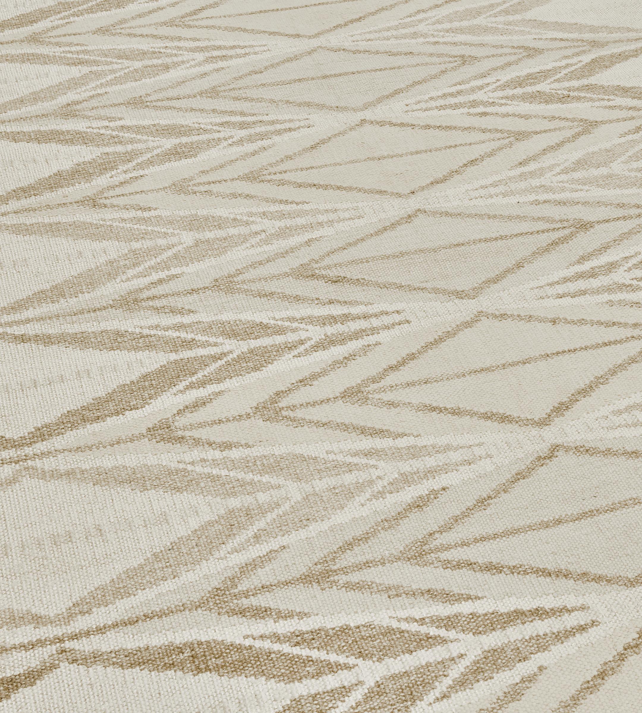 The Mansour Modern Swedish collection is primarily inspired by vintage Swedish flat-weave rugs whose geometric designs are relevant as ever in the 21st century. The collection utilizes a number of flat-weave techniques, yielding various unique