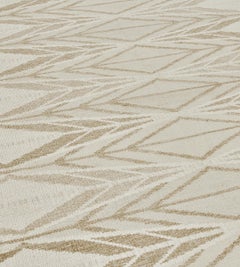 Handwoven Swedish Kilim Wool Rug with Geometric Design, Contemporary