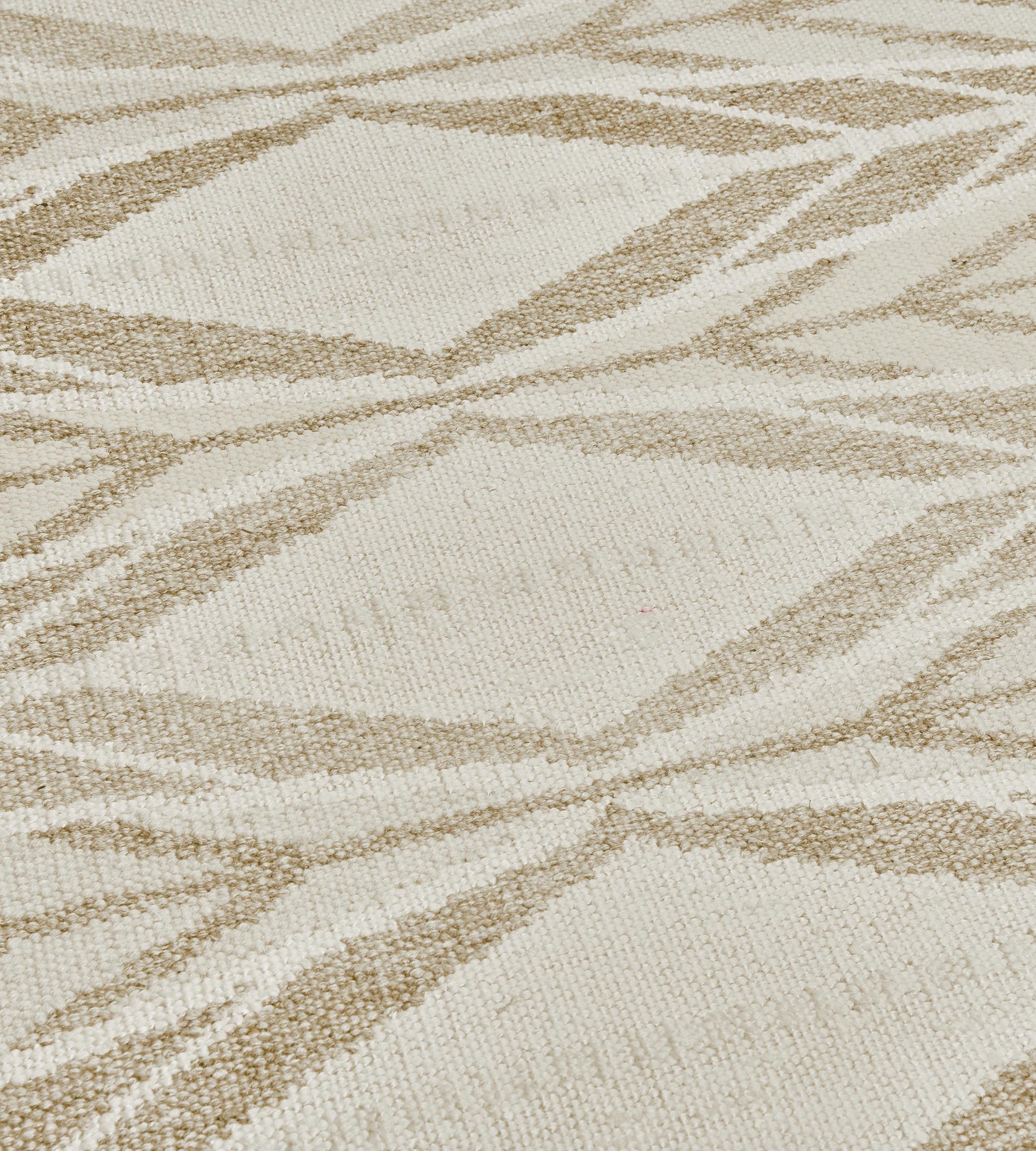 Hand-Woven Handwoven Swedish Kilim Inspired Wool Rug For Sale