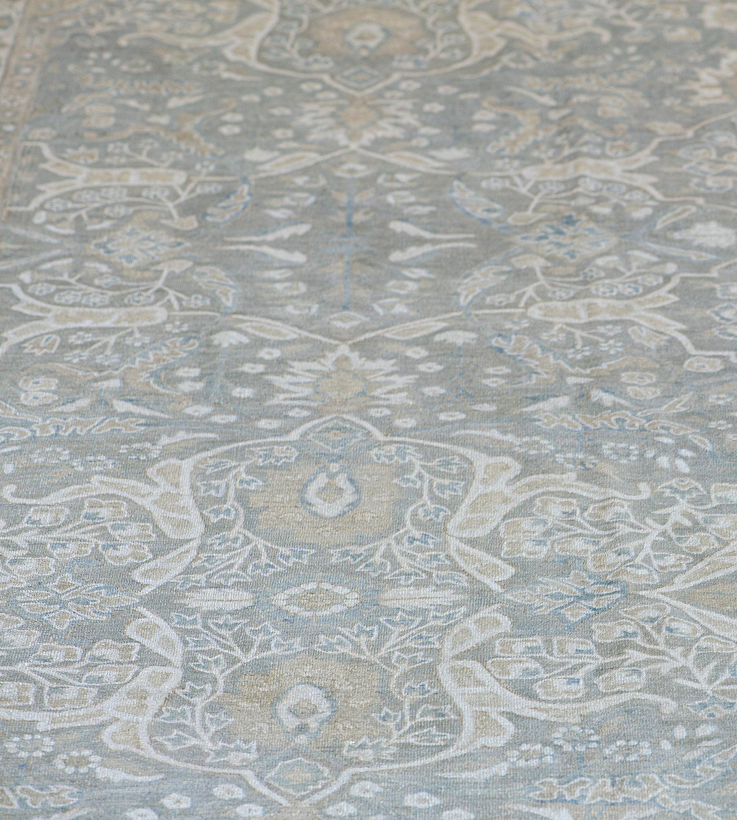 Handwoven Tabriz Inspired Wool Rug In New Condition In West Hollywood, CA