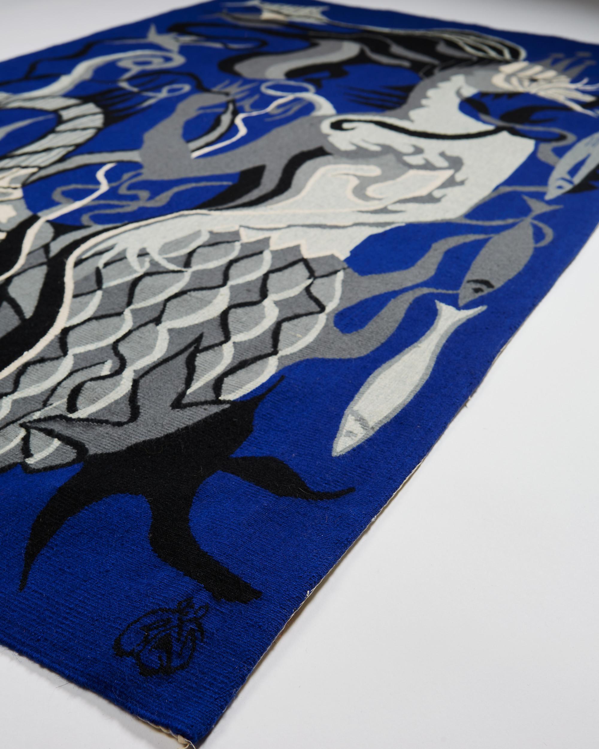 Scandinavian Modern Handwoven Tapestry by Y. Ghorbel, Marocco, 1980s